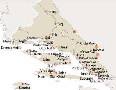 južna dalmacija karta Južna Dalmacija Hrvatska | SMJEŠTAJ Hrvatska Južna Dalmacija  južna dalmacija karta