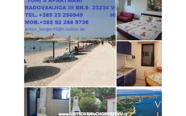 Tonis Apartmani - smještaj otok Vir Hrvatska